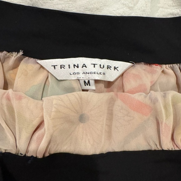 Trina Turk Los Angeles Silk Japanese print tube top strapless blouse - Picture 4 of 7
